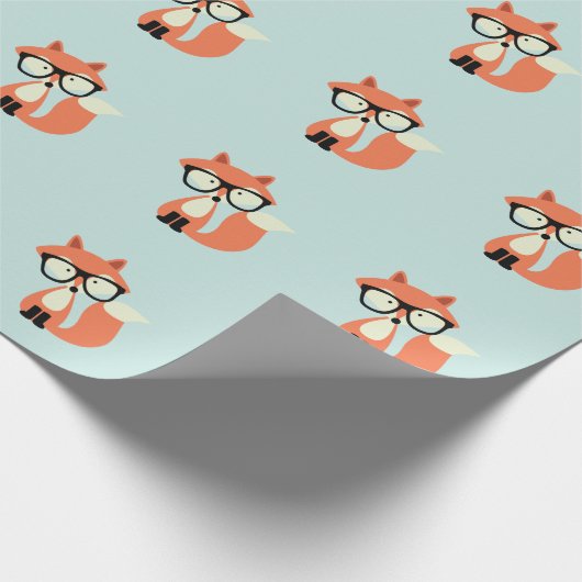 Niedlicher Hipster Red Fox Geschenkpapier (Ecke)