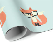 Niedlicher Hipster Red Fox Geschenkpapier (Rolleneckpunkt)