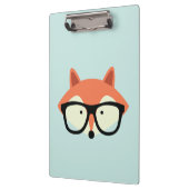 Niedlicher Hipster Red Fox Klemmbrett (Links)