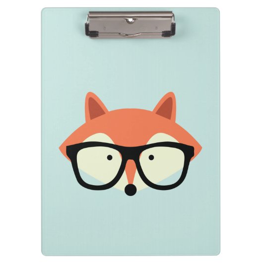 Niedlicher Hipster Red Fox Klemmbrett (Vorderseite)