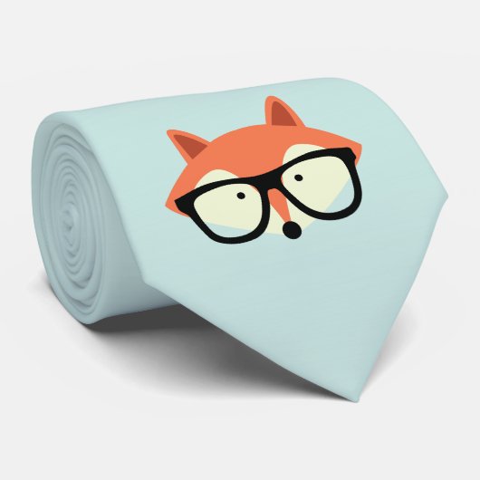 Niedlicher Hipster Red Fox Krawatte (Gerollt)