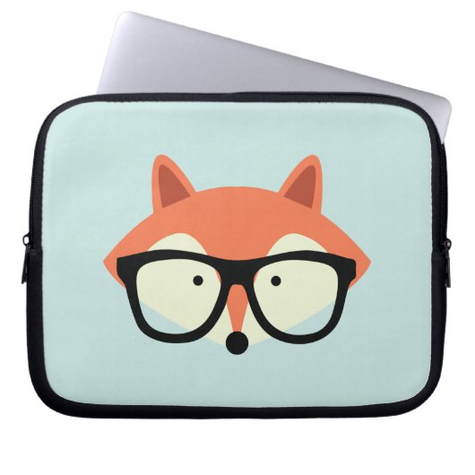 Niedlicher Hipster Red Fox Laptopschutzhülle (Vorderseite)