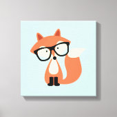Niedlicher Hipster Red Fox Leinwanddruck (Vorderseite)