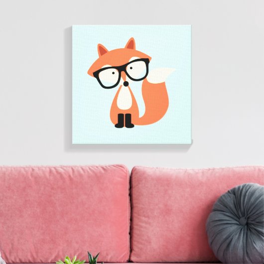 Niedlicher Hipster Red Fox Leinwanddruck (Insitu (Wohnzimmer))