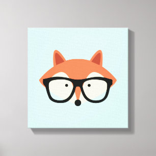 Niedlicher Hipster Red Fox Leinwanddruck