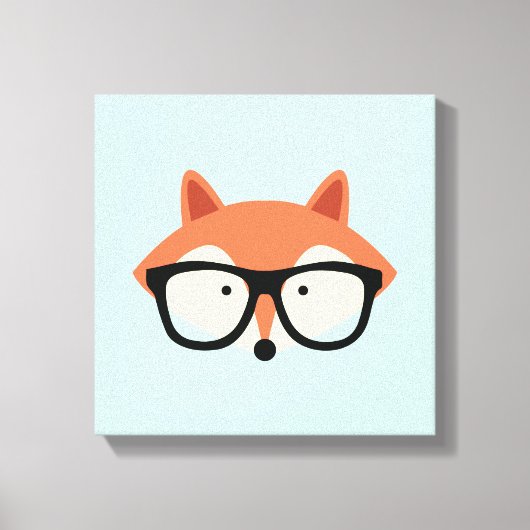 Niedlicher Hipster Red Fox Leinwanddruck (Vorderseite)