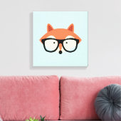 Niedlicher Hipster Red Fox Leinwanddruck (Insitu (Wohnzimmer))
