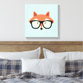 Niedlicher Hipster Red Fox Leinwanddruck (Insitu (Schlafzimmer))