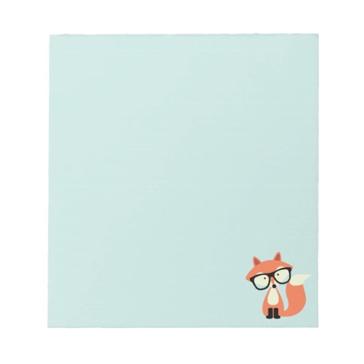 Niedlicher Hipster Red Fox Notizblock (Vorderseite)