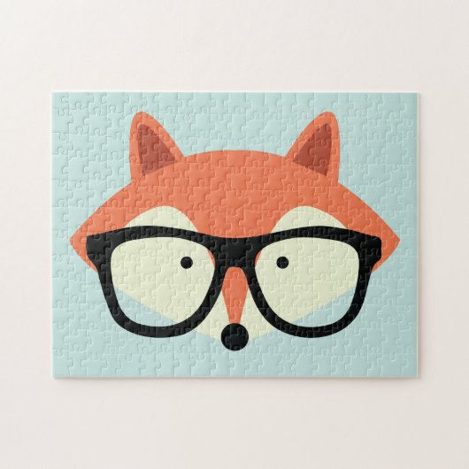 Niedlicher Hipster Red Fox Puzzle (Horizontal)