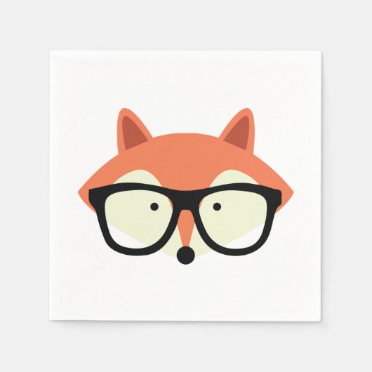 Niedlicher Hipster Red Fox Serviette (Vorderseite)