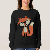 Niedlicher Hipster Red Fox Sweatshirt (Vorderseite)