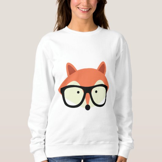 Niedlicher Hipster Red Fox Sweatshirt (Vorderseite)