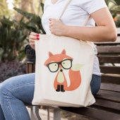 Niedlicher Hipster Red Fox Tragetasche
