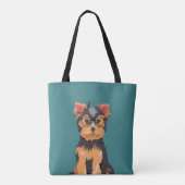 Niedlicher Hipster wenig Yorkshire-Terrier Tasche (Rückseite)