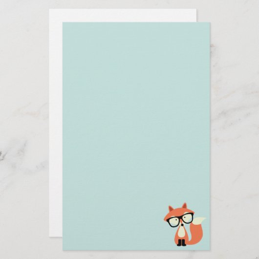 Niedlicher Hipsterroter Fox Briefpapier (Vorne/Hinten)