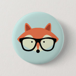 Niedlicher Hipsterroter Fox Button
