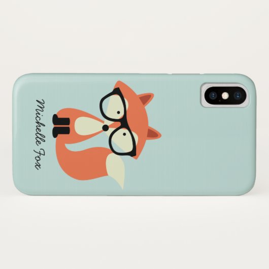 Niedlicher Hipsterroter Fox Case-Mate iPhone Hülle (Rückseite (Horizontal))