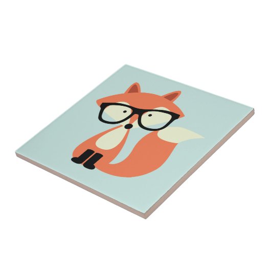 Niedlicher Hipsterroter Fox Fliese (Seite)