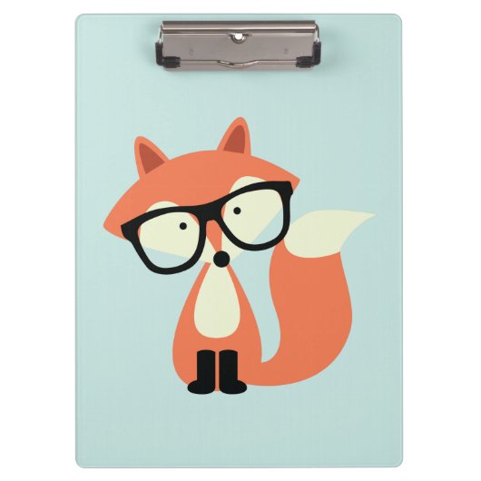 Niedlicher Hipsterroter Fox Klemmbrett (Vorderseite)