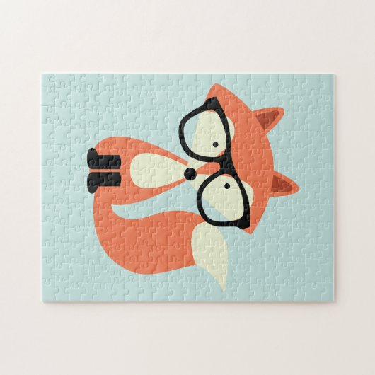 Niedlicher Hipsterroter Fox Puzzle (Horizontal)