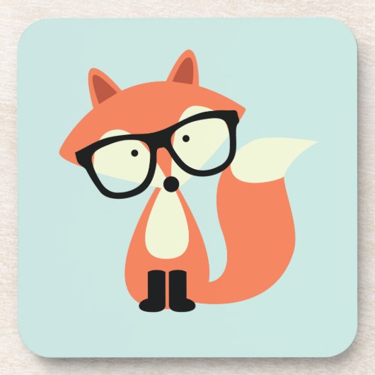 Niedlicher Hipsterroter Fox Untersetzer (Vorderseite)