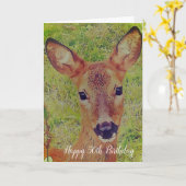 niedlicher Hirsch 50. Geburtstag Karte (Gelbe Blume)