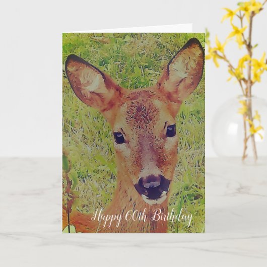 niedlicher Hirsch, 60. Karte (Gelbe Blume)