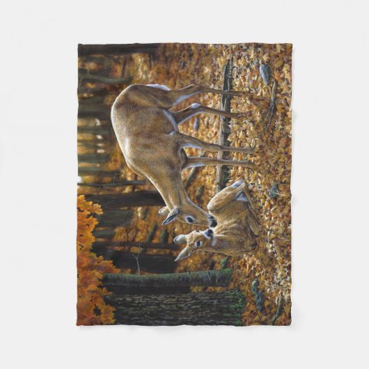 Niedlicher Hirschtod und Fawn-Herbst Fleecedecke (Vorderseite)