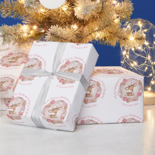 Niedlicher Hirtenname Rosa Weihnachtswrapping Papi Geschenkpapier