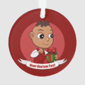 Niedlicher hispanischer Weihnachtsbaby-Cartoon Ornament (Rückseite)