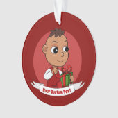 Niedlicher hispanischer Weihnachtsbaby-Cartoon Ornament (Vorderseite)
