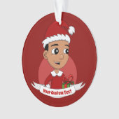 Niedlicher hispanischer Weihnachtsjunge Cartoon Ornament (Vorderseite)