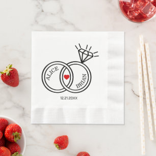 Niedlicher Hochzeitscocktail Serviette