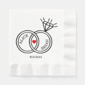 Niedlicher Hochzeitscocktail Serviette (Vorderseite)