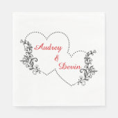 Niedlicher Hochzeitsempfang Abendessen Cocktail Serviette (Vorderseite)