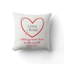 Niedlicher Hochzeitstag und Namen Liebe Herz