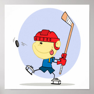 niedlicher Hockey-Cartoon Poster