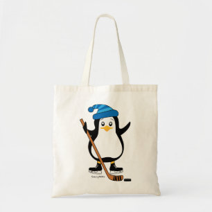 Niedlicher Hockey-Penguin mit Hockeyschläger Tragetasche