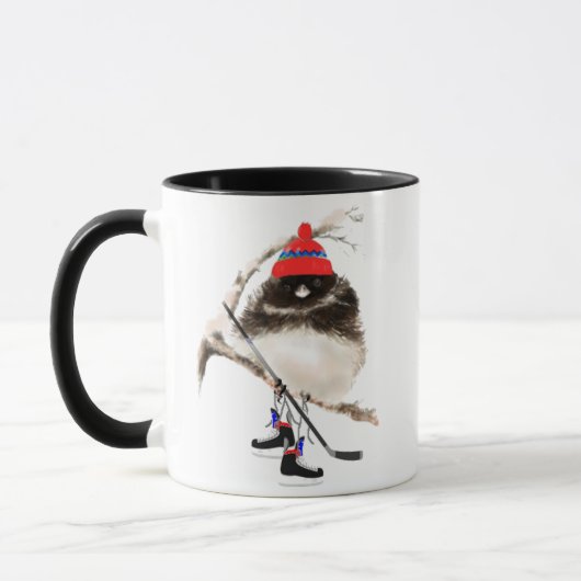 Niedlicher Hockeykick, Sportvogel Tasse (Links)