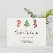 Niedlicher Holiday Cookie Exchange Einladung (Stehend Vorderseite)
