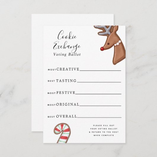 Niedlicher Holiday Cookie Exchange Stimmzettel Einladung (Vorne/Hinten)