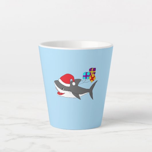 Niedlicher Holiday Shark Milchtasse (Vorderseite)
