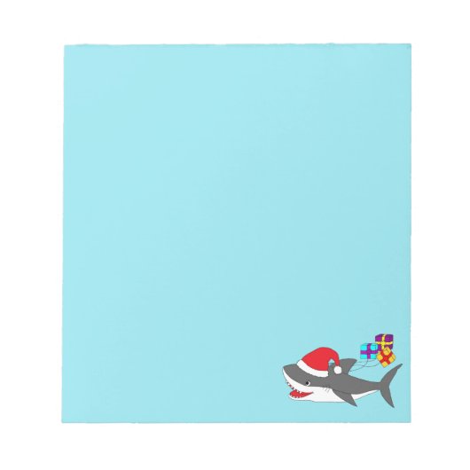 Niedlicher Holiday Shark Notizblock (Vorderseite)