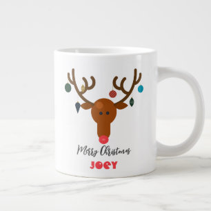 Niedlicher Holiday Whimsical Rentier Weihnachtsbal Jumbo-Tasse