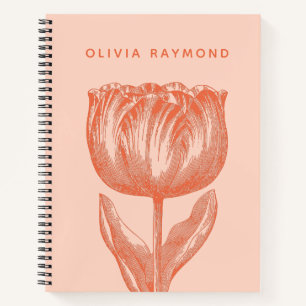 Niedlicher holländischer Tulip Floral Zeichnend N Notizblock