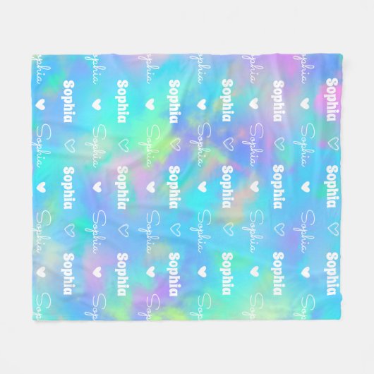 Niedlicher holografischer Name, personalisiert gur Fleecedecke (Vorderseite (Horizontal))