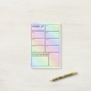 Niedlicher holografischer Wochenplaner Post-it®-Hi Post-it Klebezettel