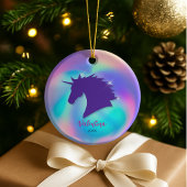 Niedlicher Hologramm-Einhorn, mädchenhaft Keramik Ornament