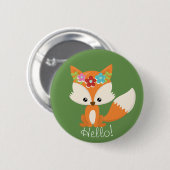 Niedlicher Holzfuchs Button (Vorne & Hinten)